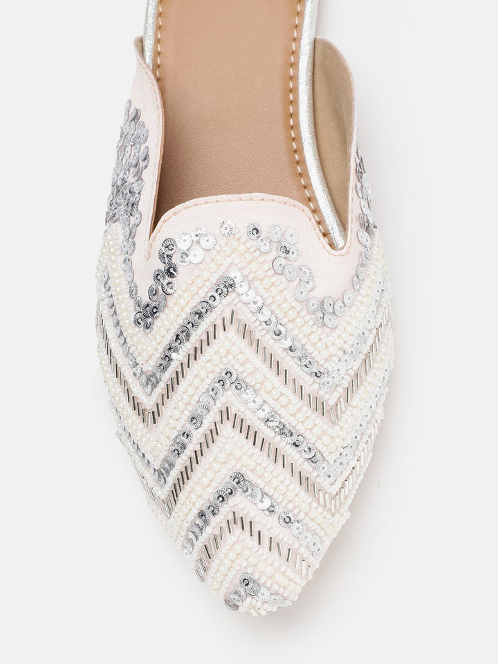 House of Pataudi Beads Embroidered Ethnic Mules
