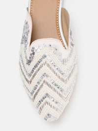 House of Pataudi Beads Embroidered Ethnic Mules