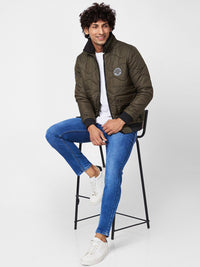 SPYKAR Mock Collar Quilted Jacket