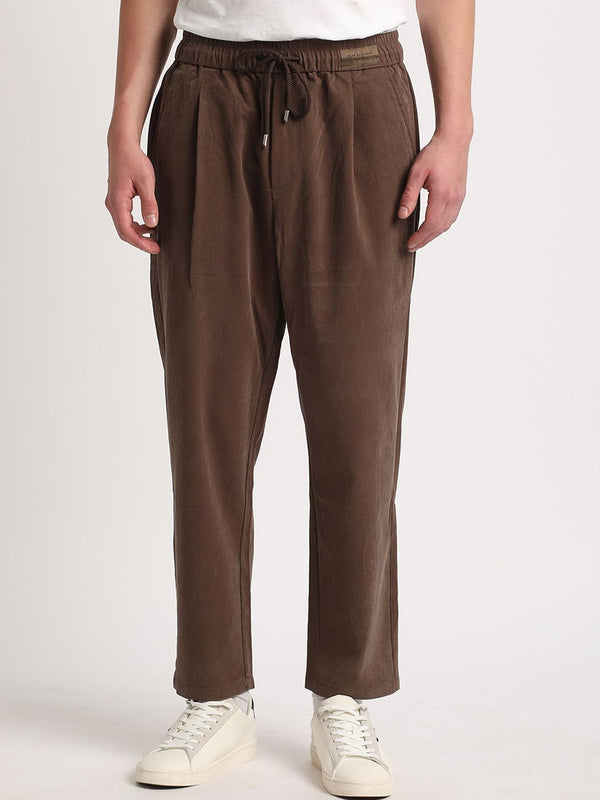 THE BEAR HOUSE Men Relaxed Loose Fit Cotton Trousers