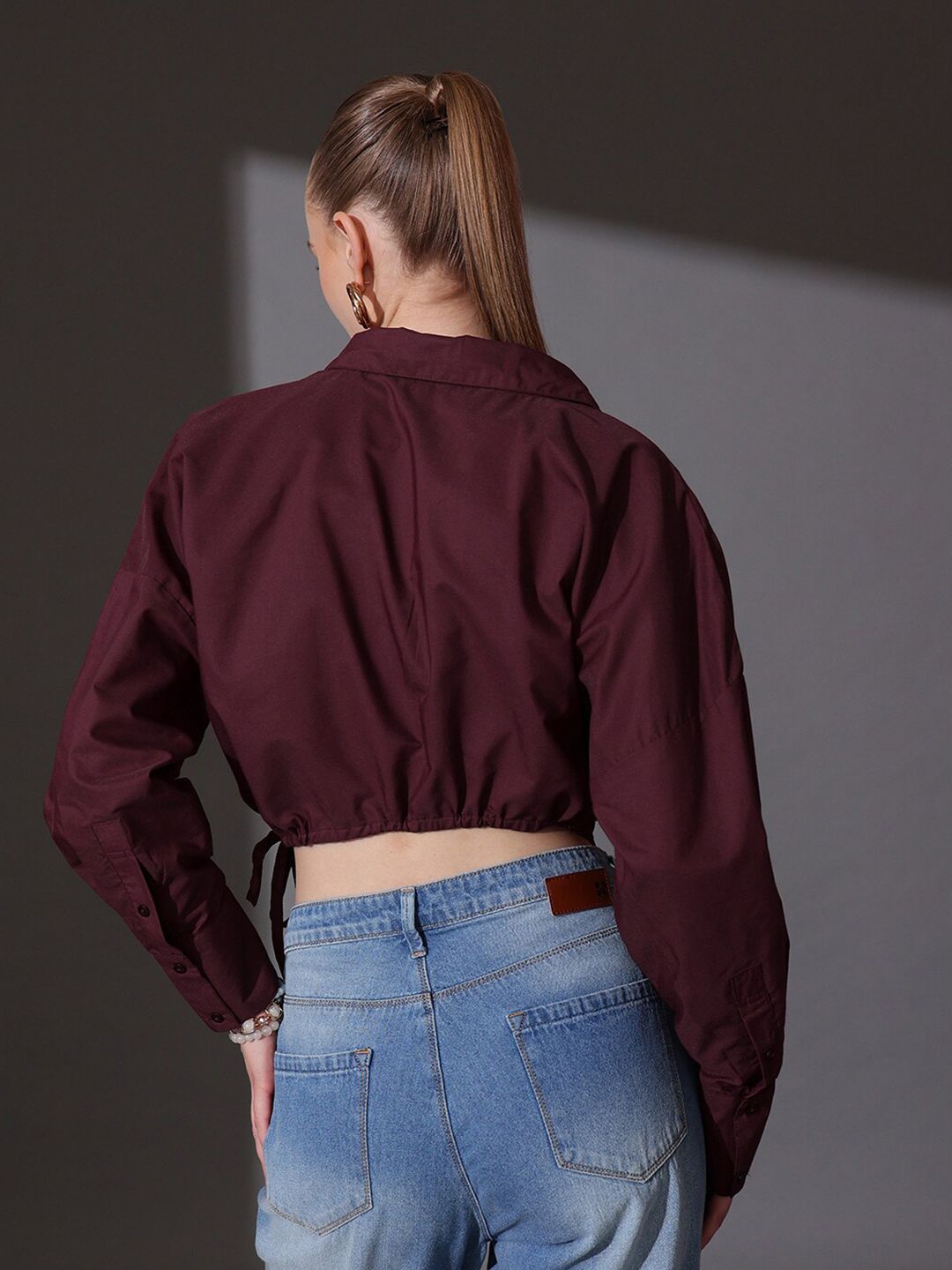 STREET 9 Shirt Style Crop Top