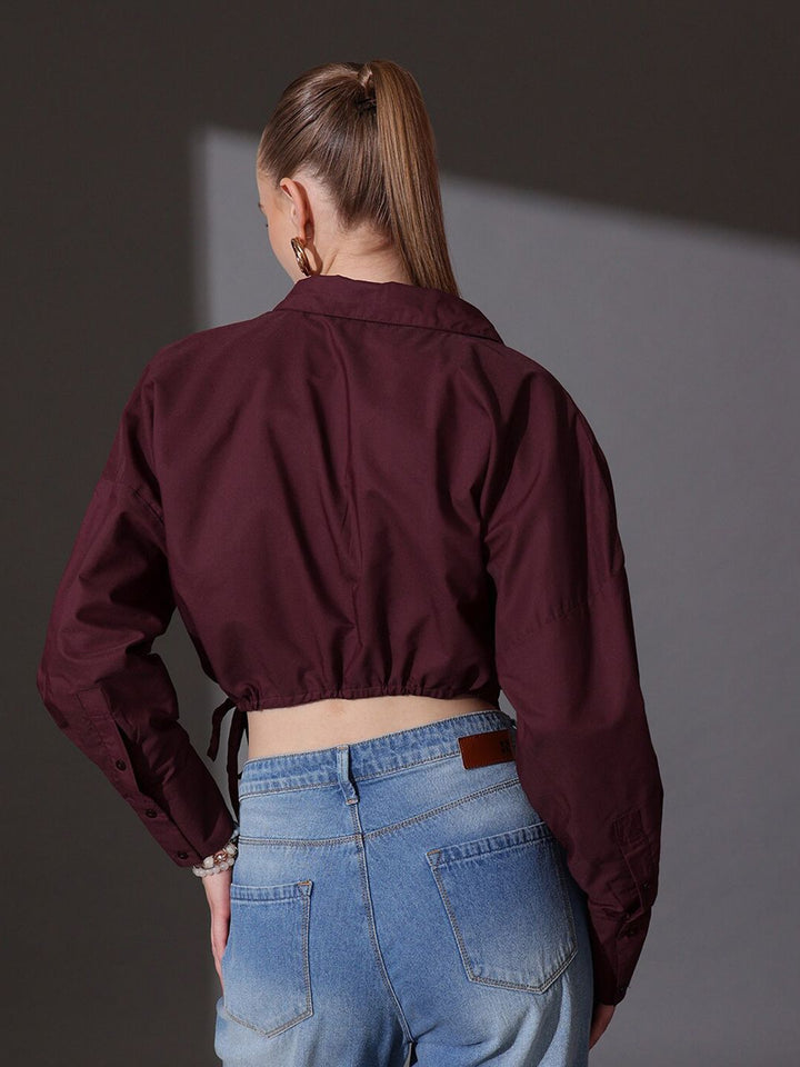 STREET 9 Shirt Style Crop Top
