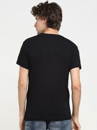 Bewakoof Men Black Printed Pure Cotton T-shirt