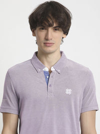 THE BEAR HOUSE Men Solid Polo Collar Regular Fit Pure Cotton T-shirt