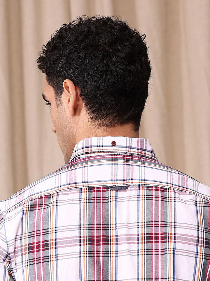 Mr Bowerbird Men Tailored Fit Tartan Checks Opaque Pure Cotton Casual Shirt