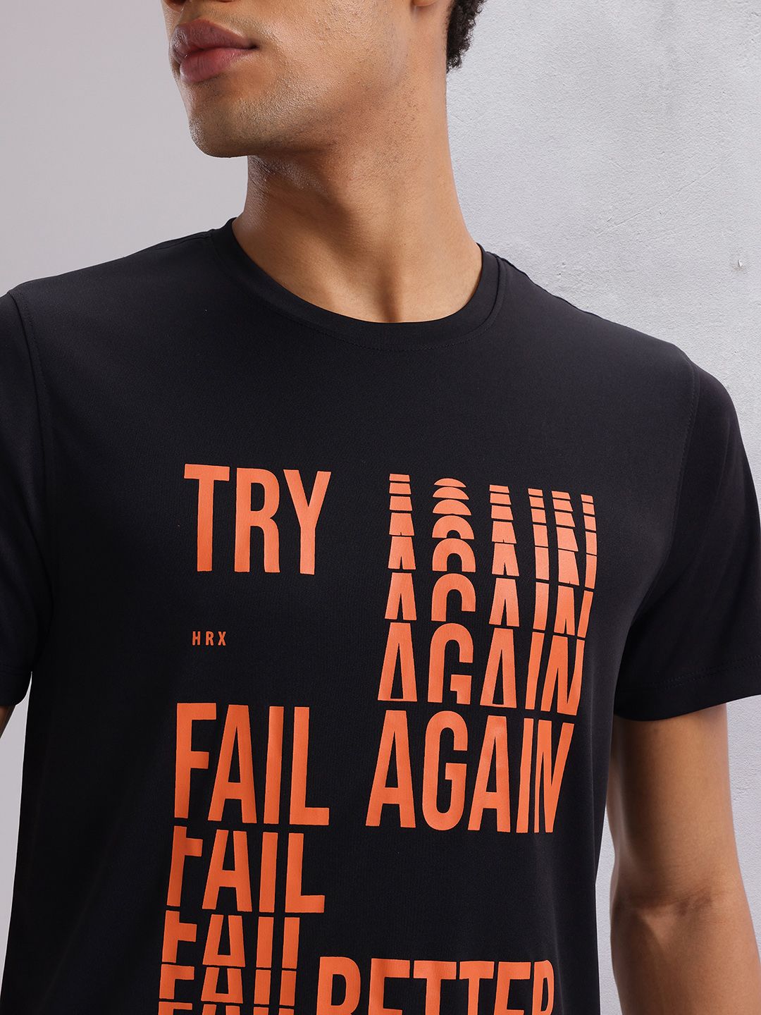 HRX by Hrithik Roshan Typography Print Rapid-Dry Training T-shirt