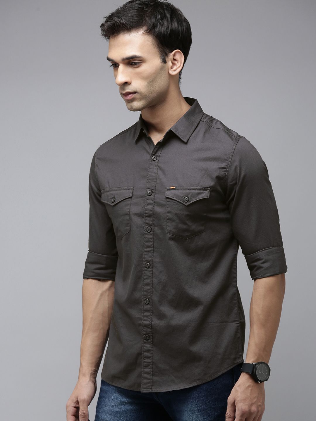 SPYKAR Solid Slim Fit Pure Cotton Casual Shirt