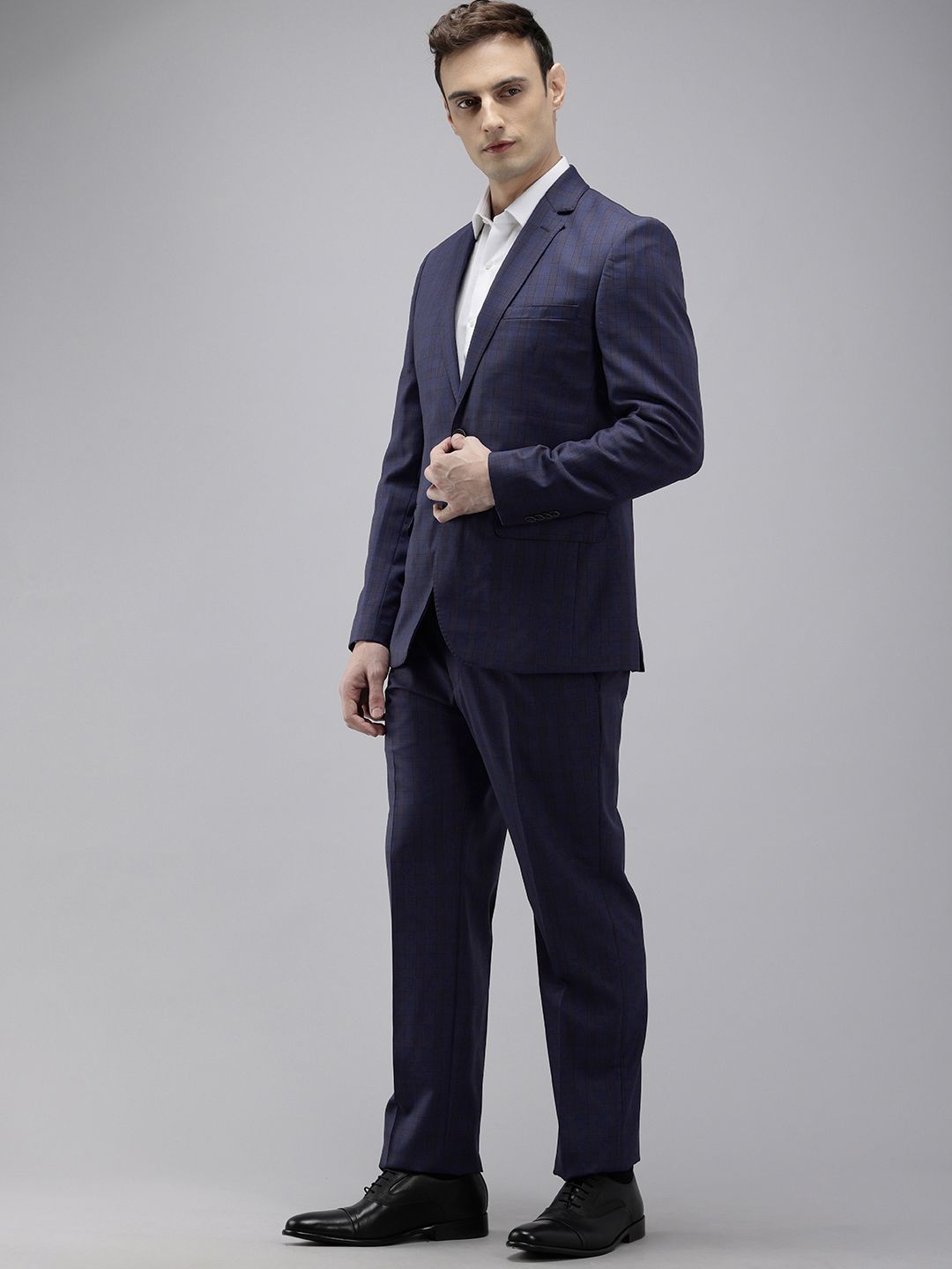 Park Avenue Checked Single Breasted 2 Piece Formal Suits