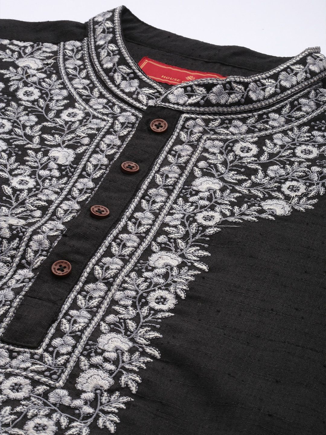 House of Pataudi Men Jashn Floral Embroidered Thread Work Kurta With Trousers