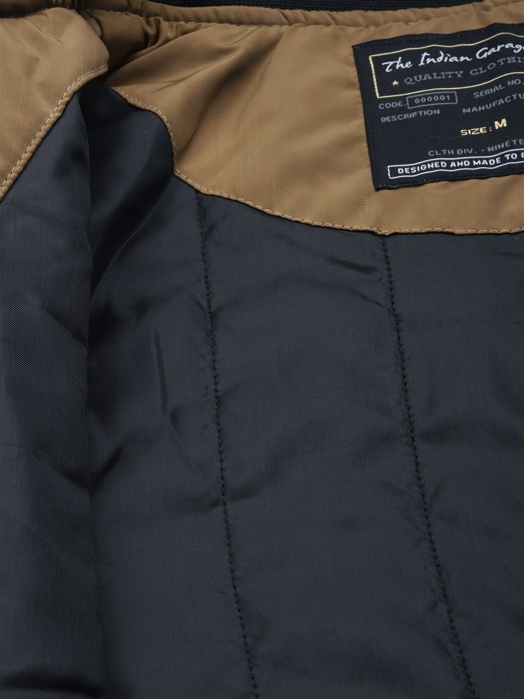 The Indian Garage Co Men Slim Fit High-Neck Zip-Front Bomber Jacket