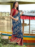Saree mall Ethnic Motifs Zari Sungudi Saree With Blouse Piece