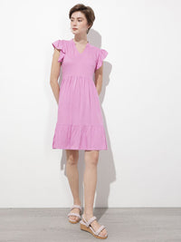 DressBerry Summer Romance Fit-N-Flare Flutter Sleeves Dress