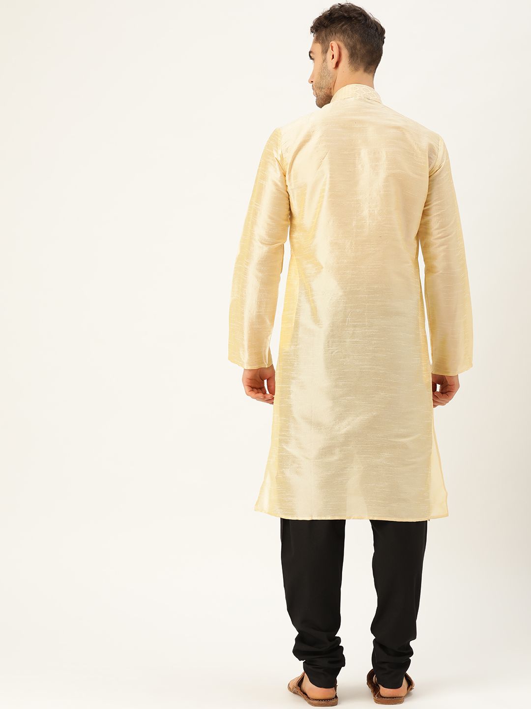 SOJANYA Men Beige Solid Straight Kurta
