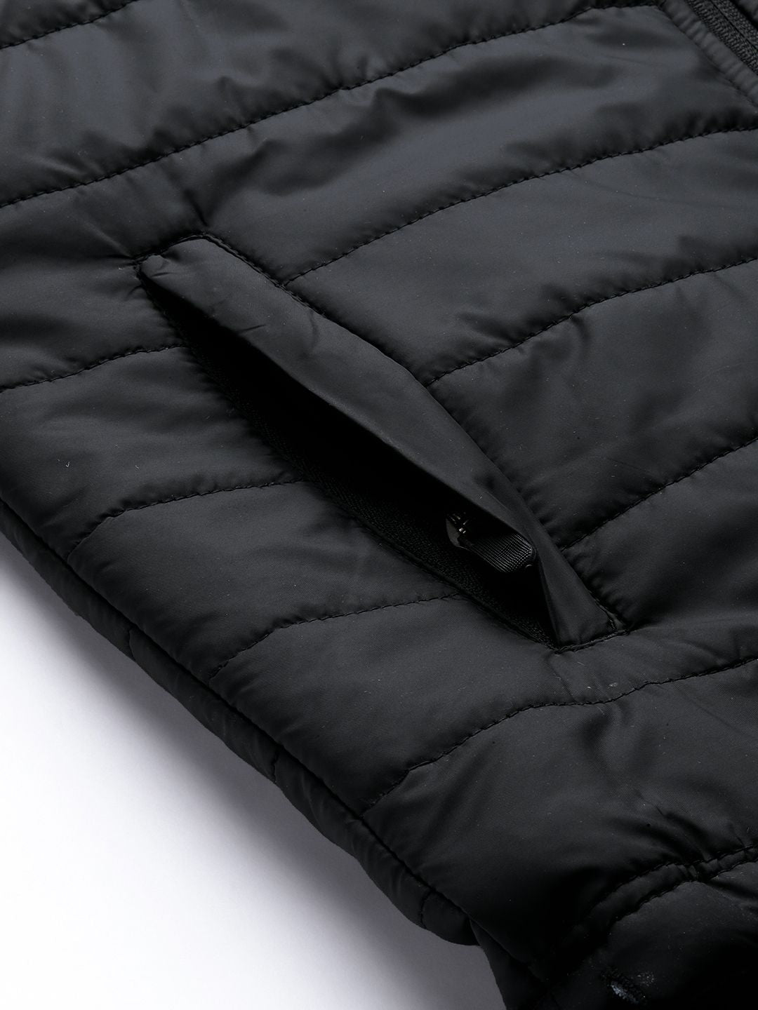 The Indian Garage Co Men Slim Fit Zip-Front Puffer Jacket with Detachable Hood