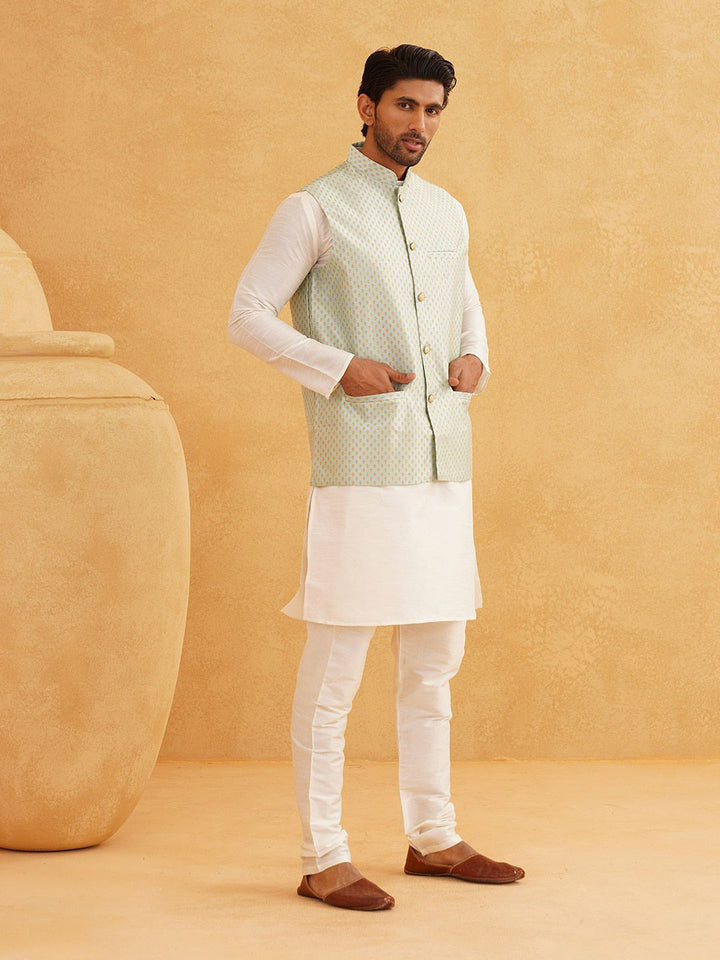 SOJANYA Straight Kurta with Churidar & Jehru Jacket