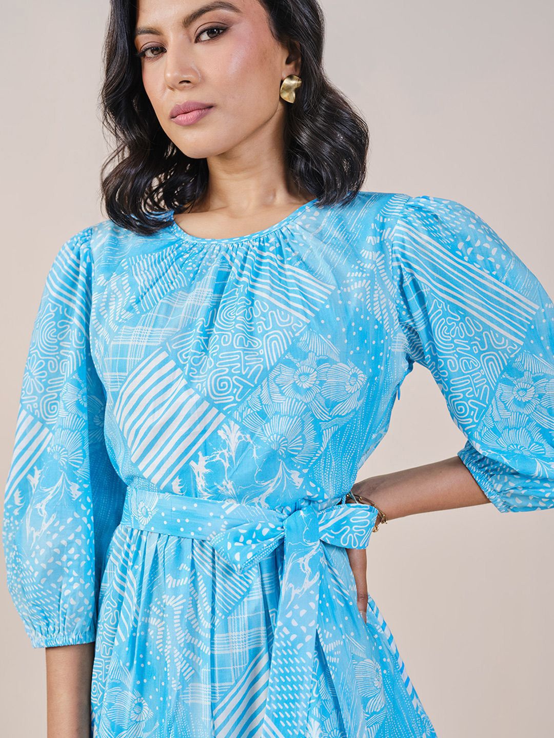 AND Floral Print Fit & Flare Dress