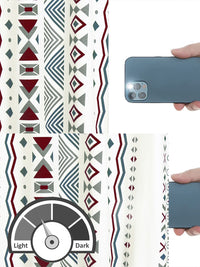 Story@home White & Grey Geometric Room Darkening Door Curtain