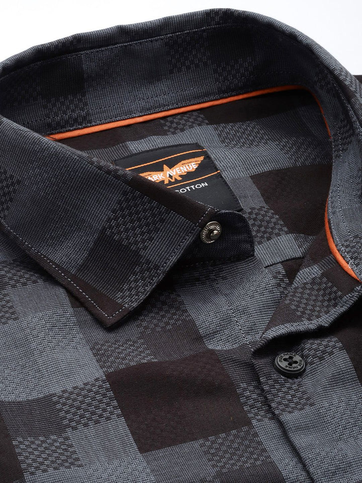 Park Avenue Slim Fit Opaque Checked Pure Cotton Casual Shirt