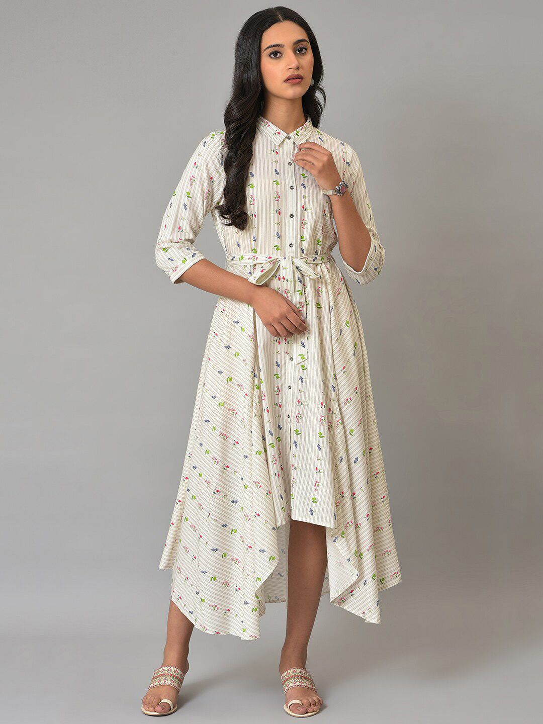 W Floral A-Line Midi Dress