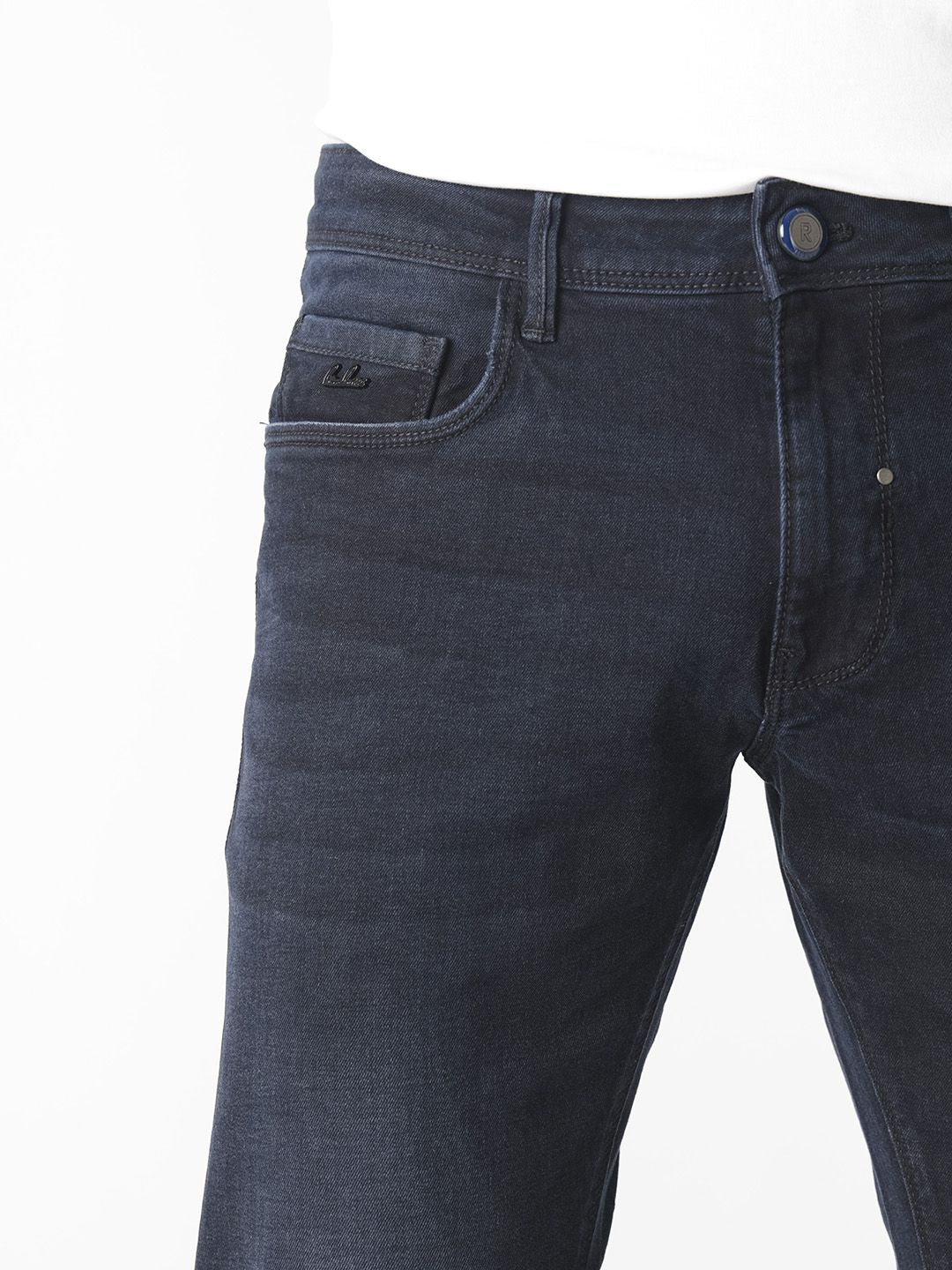 RARE RABBIT Men Macher Mid-Risee Slim Fit Jeans