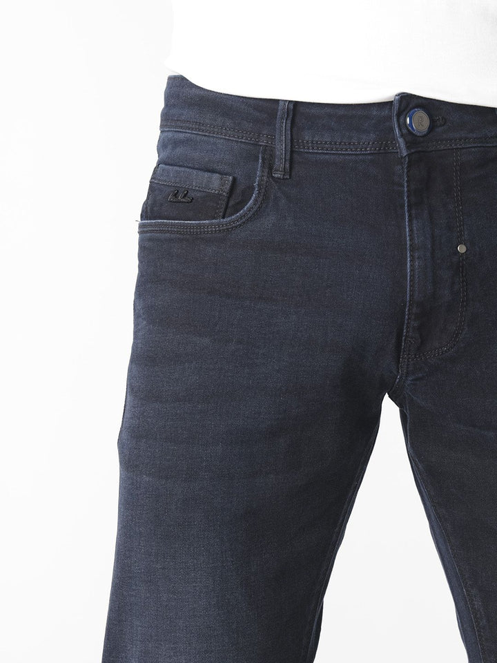 RARE RABBIT Men Macher Mid-Risee Slim Fit Jeans
