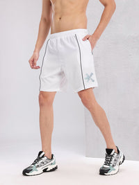 HRX by Hrithik Roshan Men Brand Logo Printed Mid-Rise Training Shorts with Contrast Piping