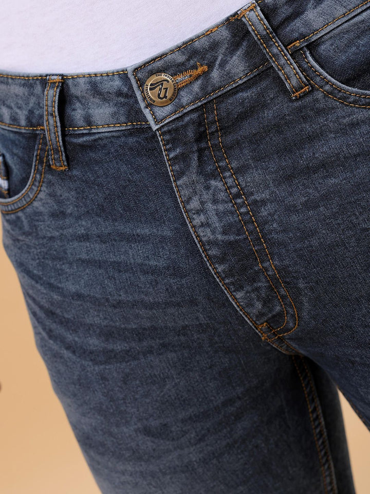 The Indian Garage Co Men Slim Fit Light Fade Stretchable Jeans