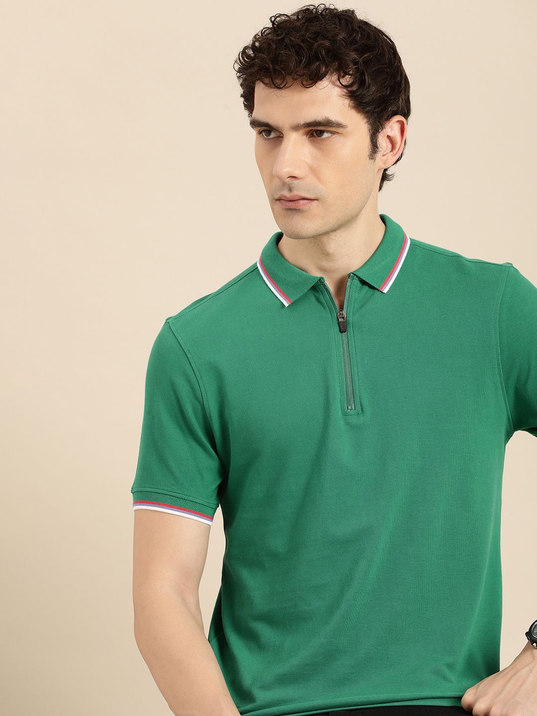Being Human Polo Collar Pure Cotton T-shirt