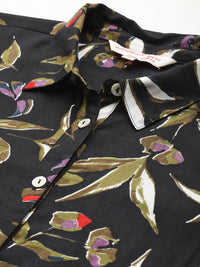 all about you Floral Print Tiered Shirt Dress