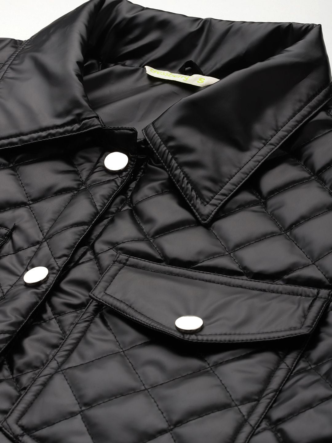 DressBerry Faux Leather Quilted Jacket