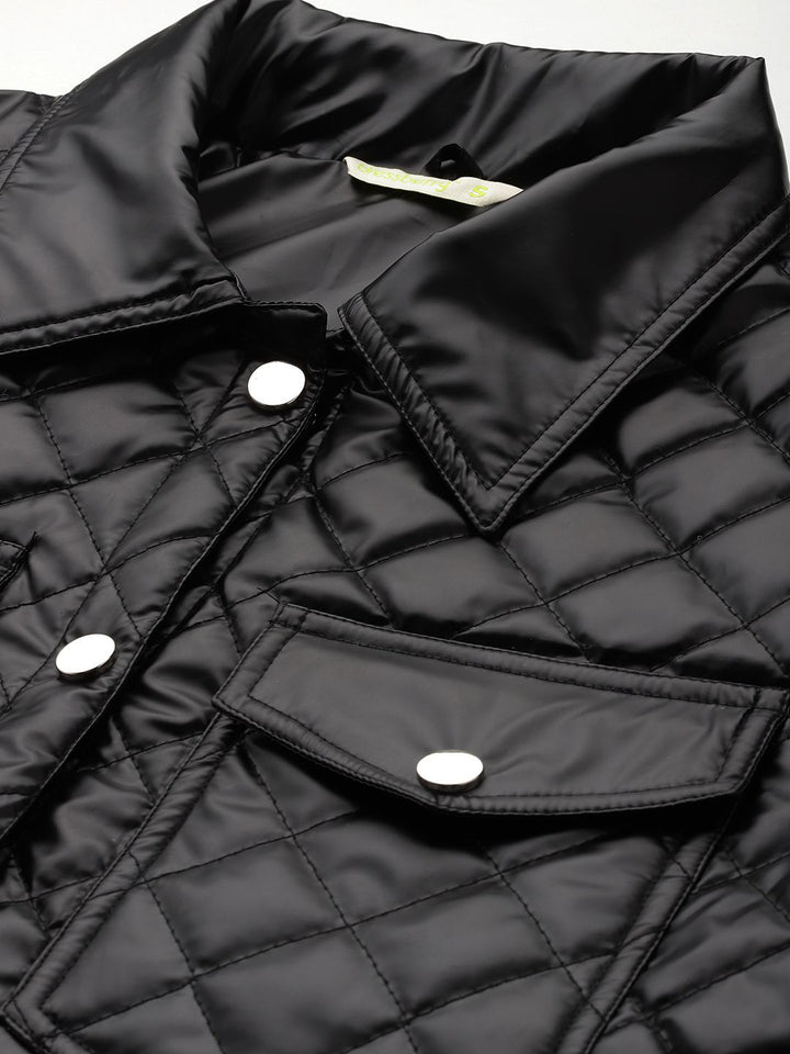 DressBerry Faux Leather Quilted Jacket