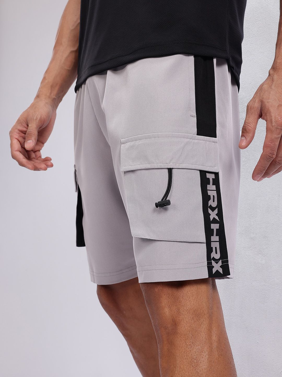 HRX by Hrithik Roshan Men Typography Printed Mid-Rise Cargo-Style Training Shorts
