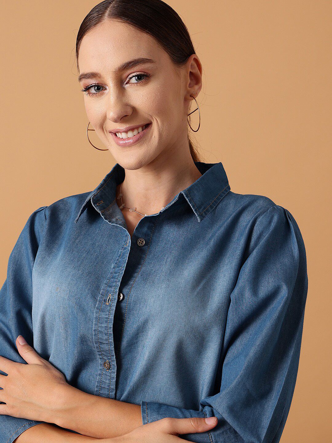 STREET 9 Comfort Denim Cotton Casual Shirt