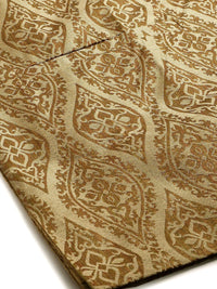SOJANYA Set Kurta Motif Etnik Beige Lelaki Dengan Jaket Nehru