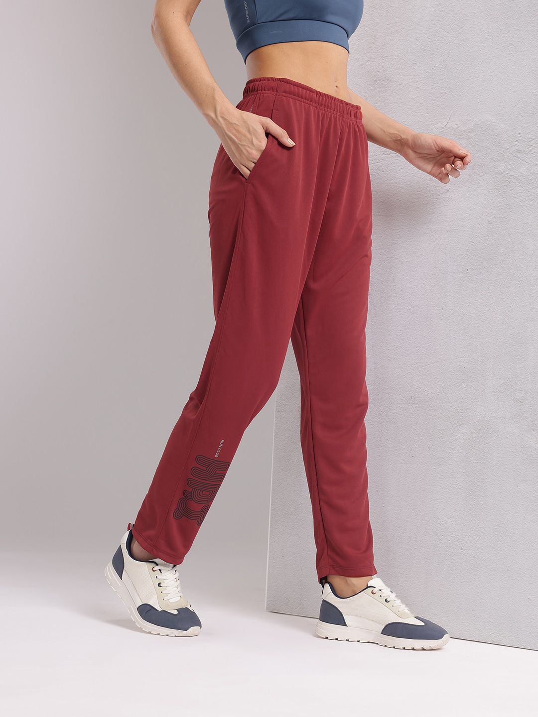 HRX by Hrithik Roshan Women Brand Logo Printed Rapid-Dry Running Track Pants