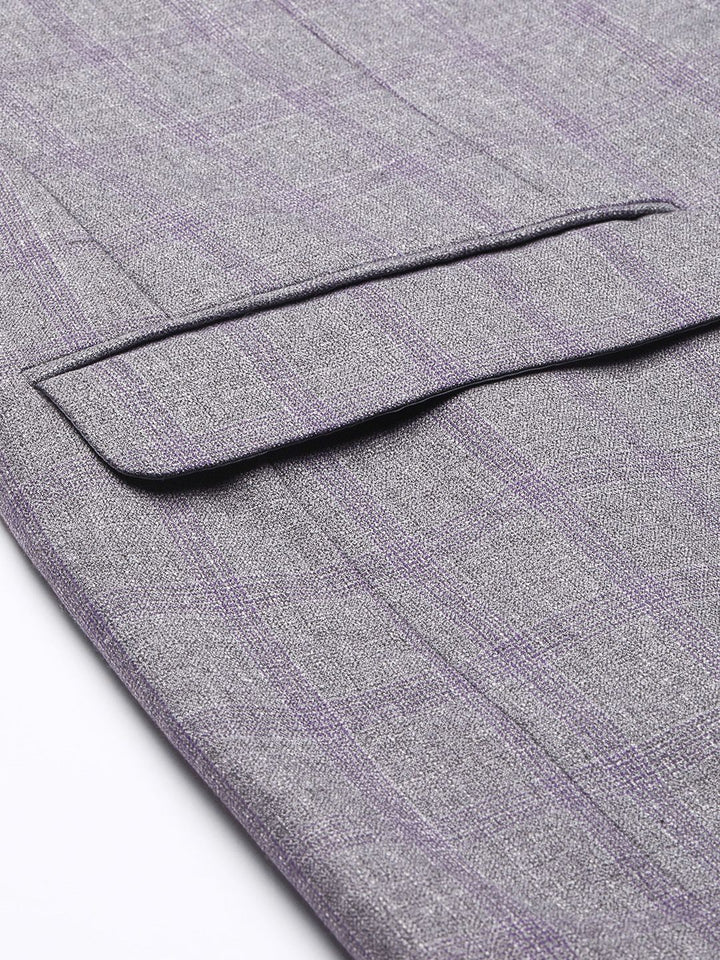 Park Avenue Super Slim Fit Checked Single Breasted Blazer