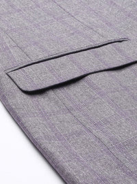 Park Avenue Super Slim Fit Checked Single Breasted Blazer