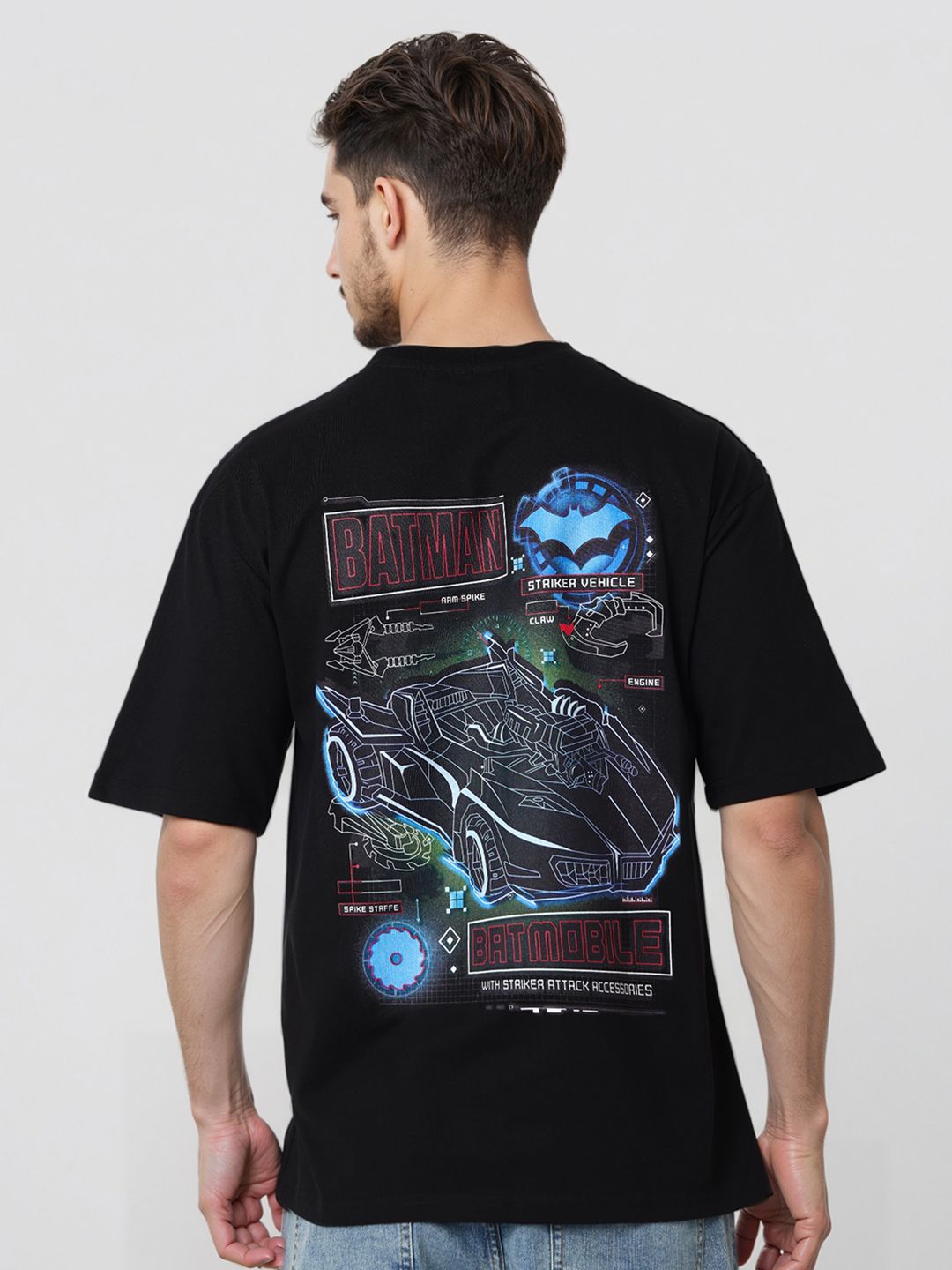 The Indian Garage Co Men Biker Printed Raw Edge Boxy T-shirt