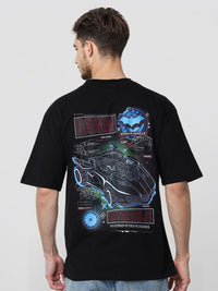 The Indian Garage Co Men Biker Printed Raw Edge Boxy T-shirt