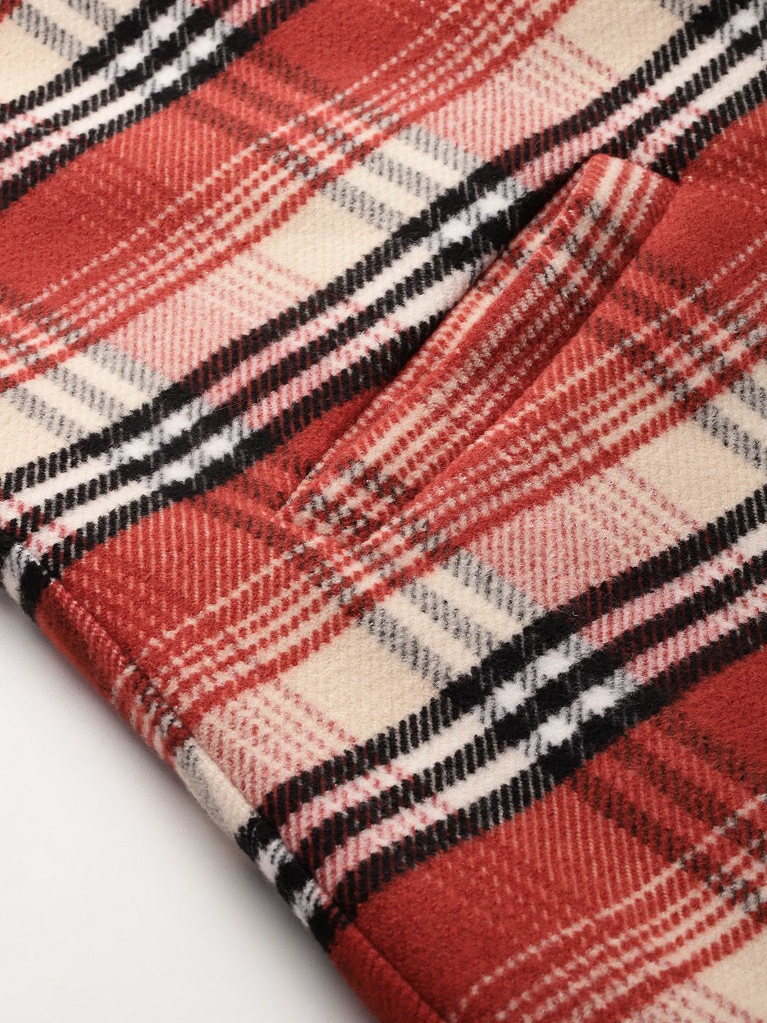 DressBerry Checked Single-Breasted Longline Overcoat