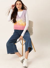 DressBerry Pure Acrylic Self-Design Sweater Vest