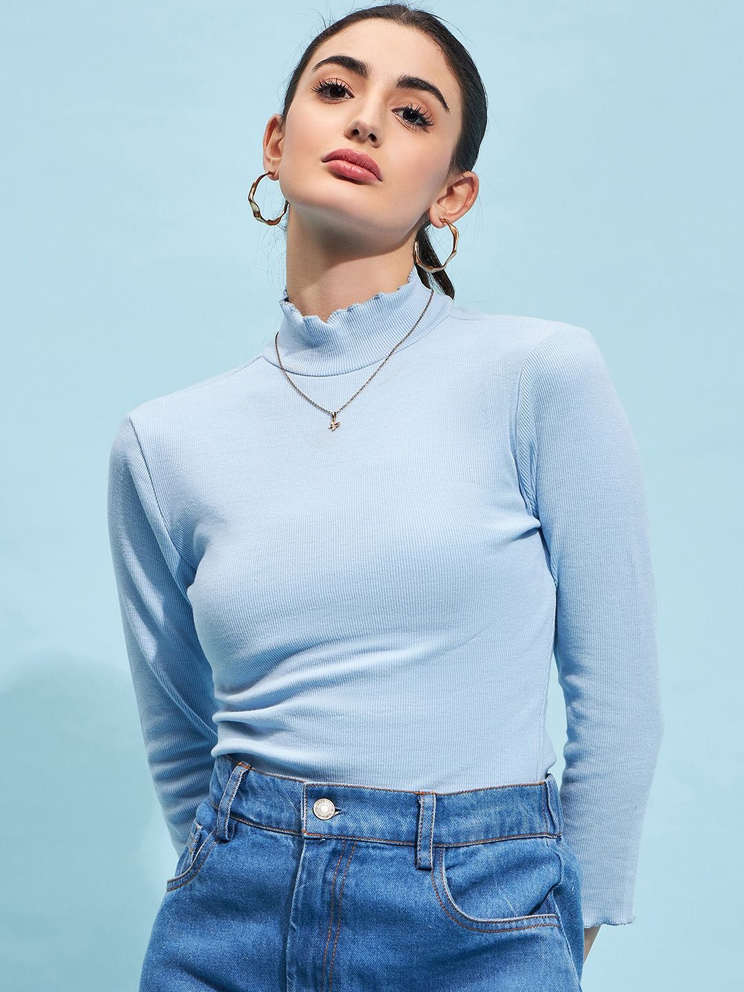 STREET 9 High Neck Fitted Top
