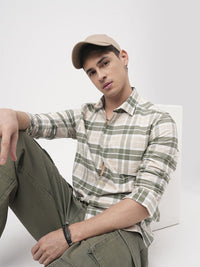VASTRADO Men Classic Slim Fit Opaque Checked Casual Shirt
