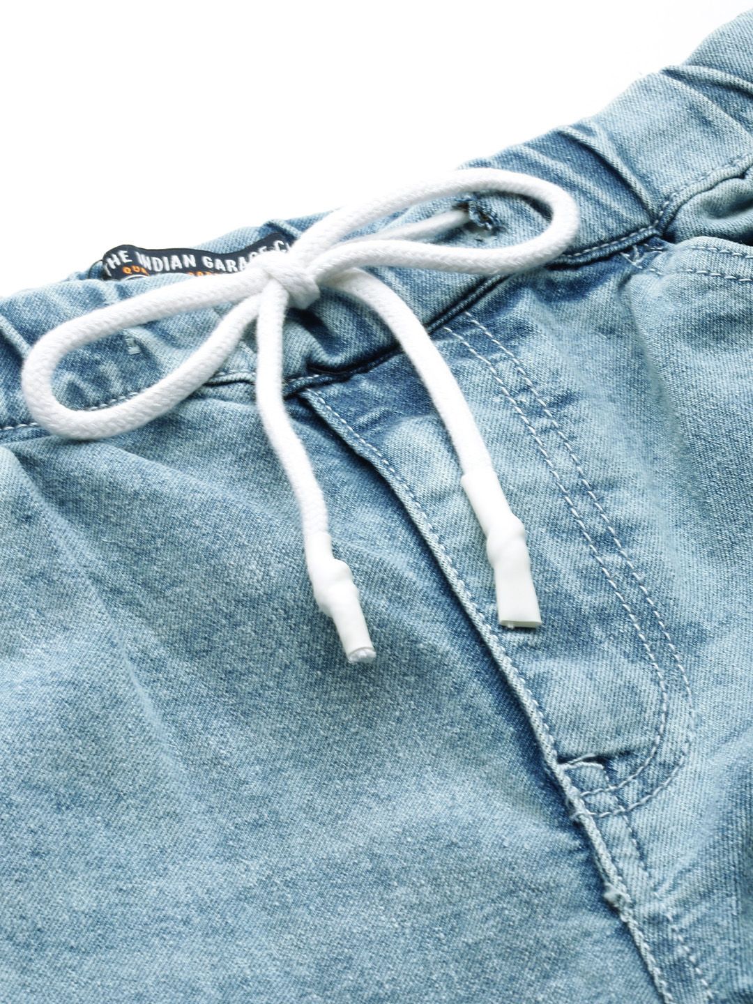 The Indian Garage Co Men Jogger Mid-Rise Heavy Fade Stretchable Jeans