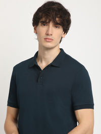 THE BEAR HOUSE Men Solid Slim Fit Polo Neck Tshirt