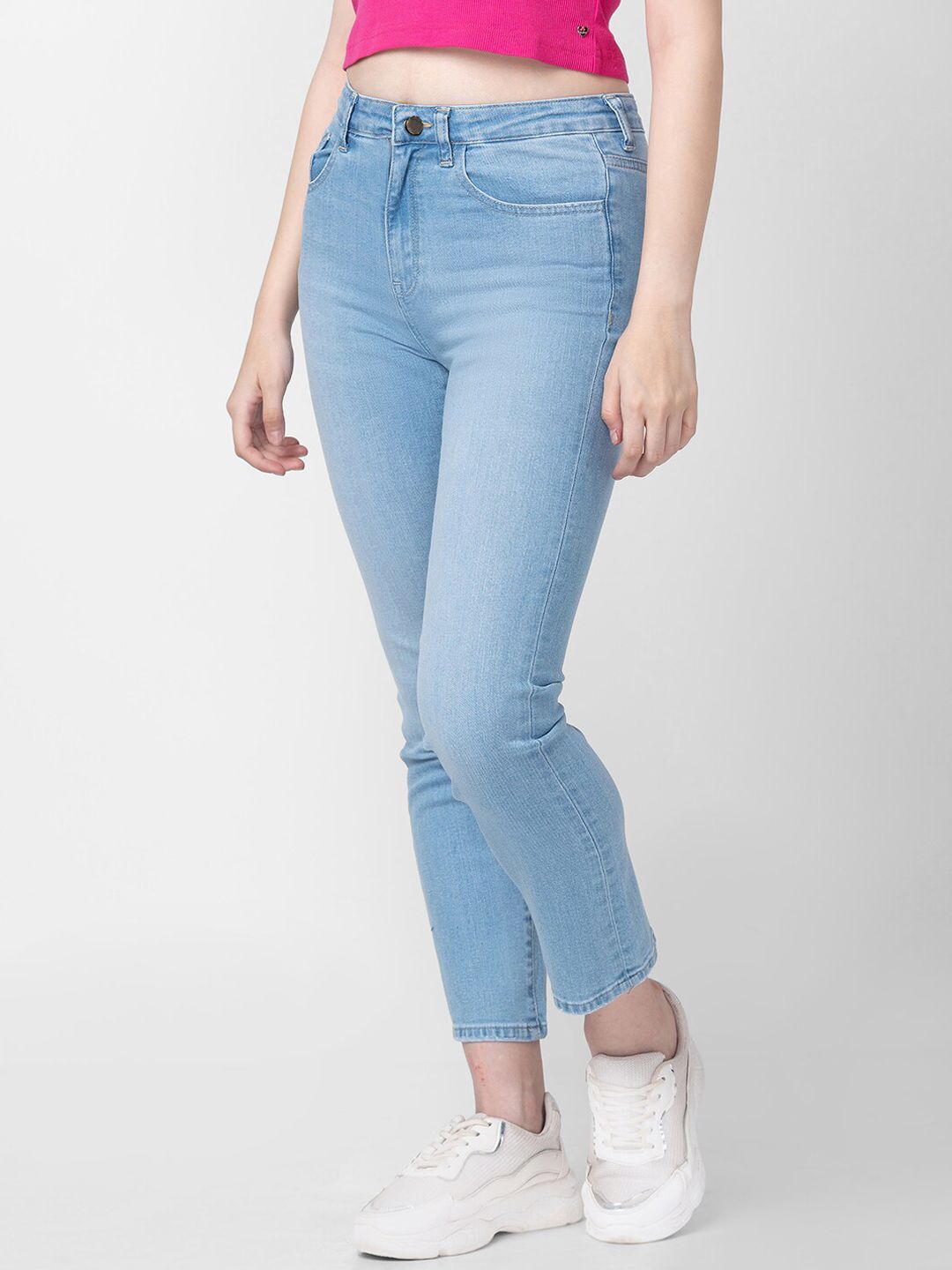 SPYKAR Women Blue Straight Fit Light Fade Jeans