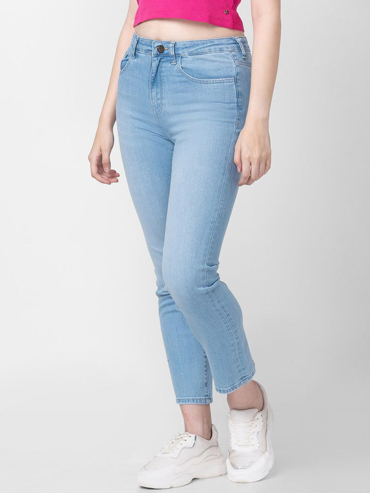 SPYKAR Women Blue Straight Fit Light Fade Jeans