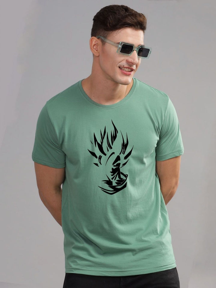 ADRO Men Printed Raw Edge T-shirt