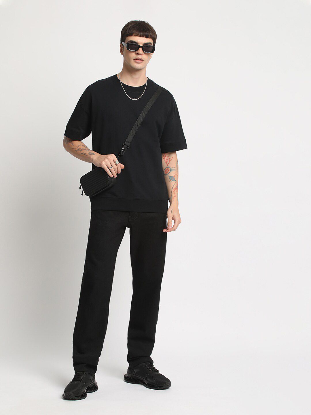 THE BEAR HOUSE Drop Shoulder Pure Cotton Relaxed Fit T-shirt