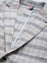 Park Avenue Checked Single-Breasted Super Slim Fit Formal Blazer